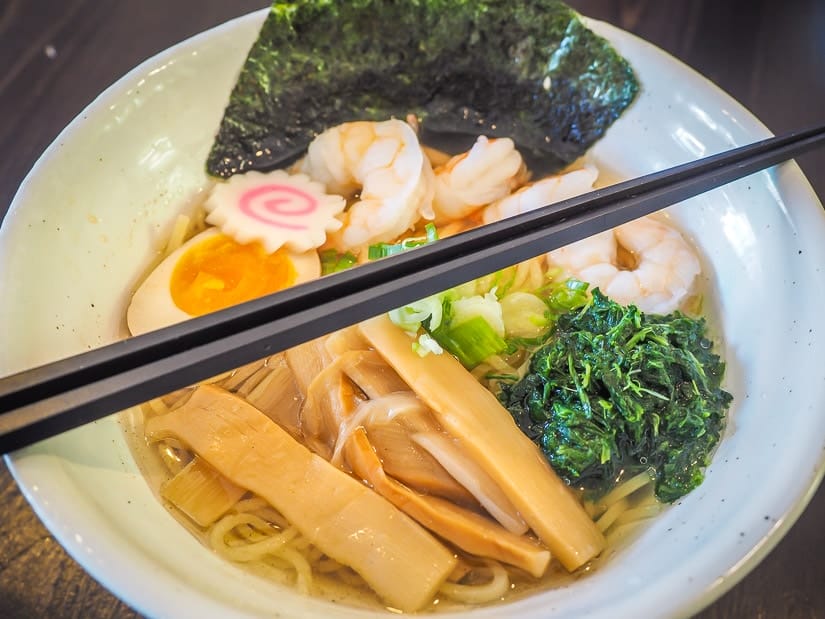 Bowl of noodles at Ramen Arashi Canmore