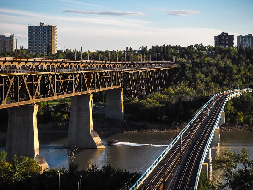 View of the High Level and LRT Bridge from Constable Ezio Farone Park