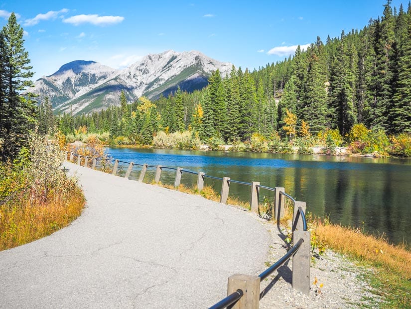 Easy cycling path at Mount Lorette Ponds