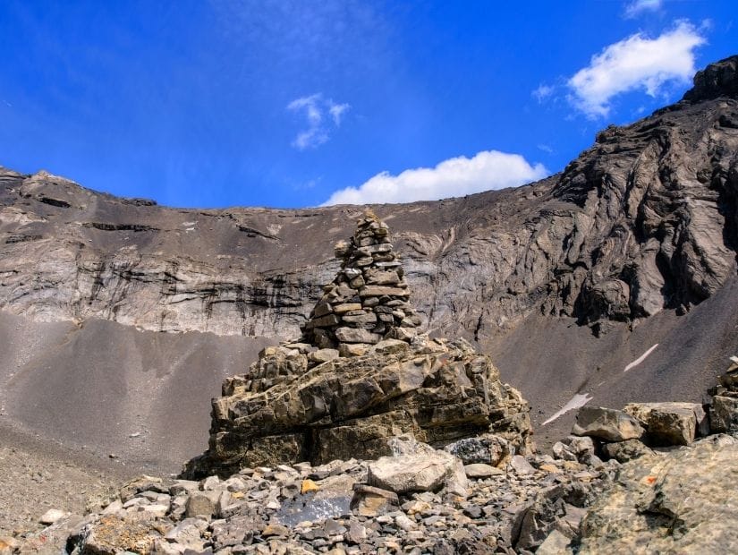 Pile of stones in Ptarmigan Cirque