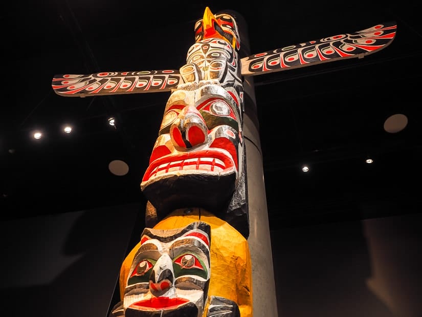 Totem pole in the Royal Alberta Museum