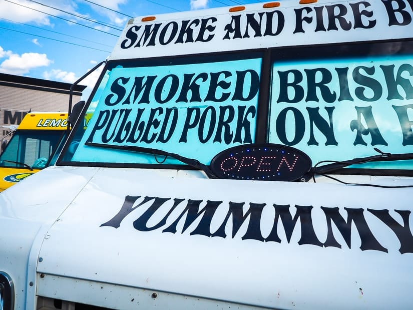 Front of a food truck at The Lot on 124st Edmonton