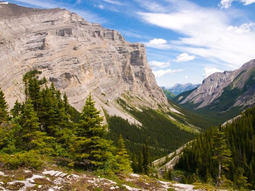 View of mountains from Ribbon Lake Trail in Kananaskis