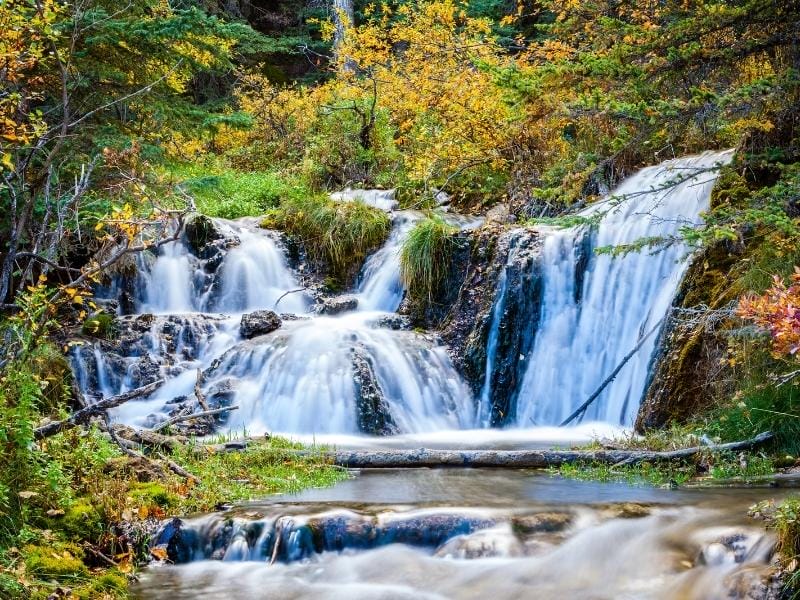 Waterfall in Big Hill Springs Provincial Park, the closest falls near Calgary