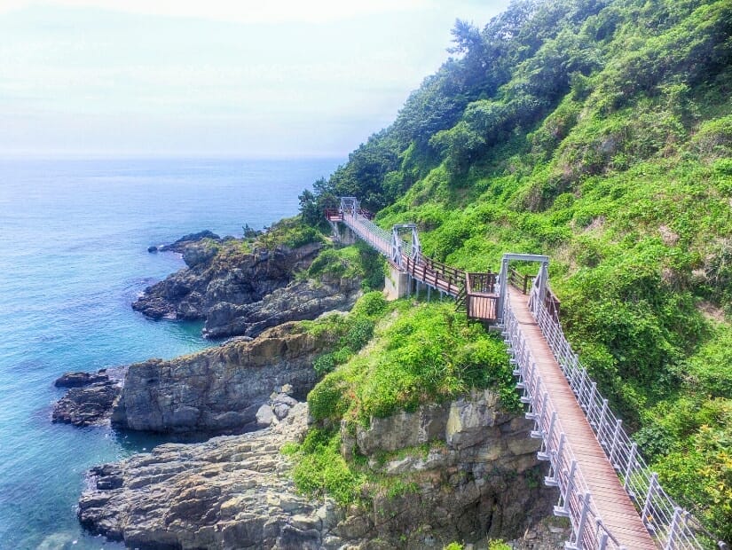 Igidae Coastal Walkway in Busan along the coast
