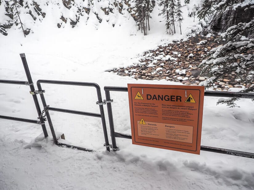 The incorrect gate to Maligne Icewalk