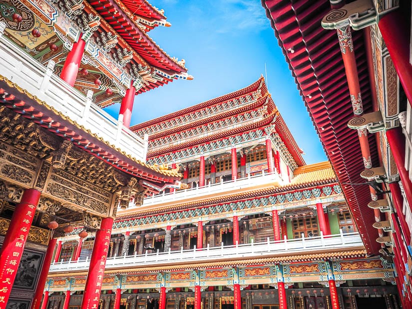 Red buildings of Luerhmen Mazu Temple in Tainan