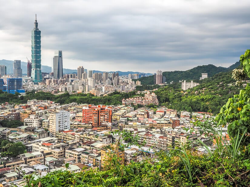 A view of Taipei City and Taipei 101 taken from Fuzhoushan hike