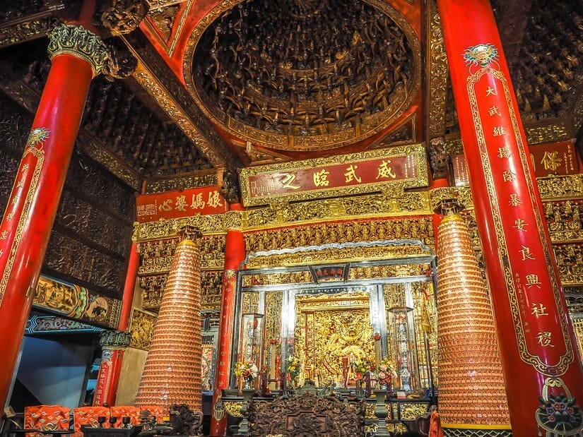 Inside a temple called Sicao Dazhong Temple