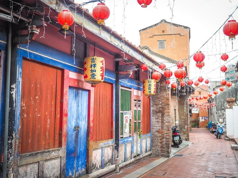 Lukang Old Street with all the shops still closed in the morning