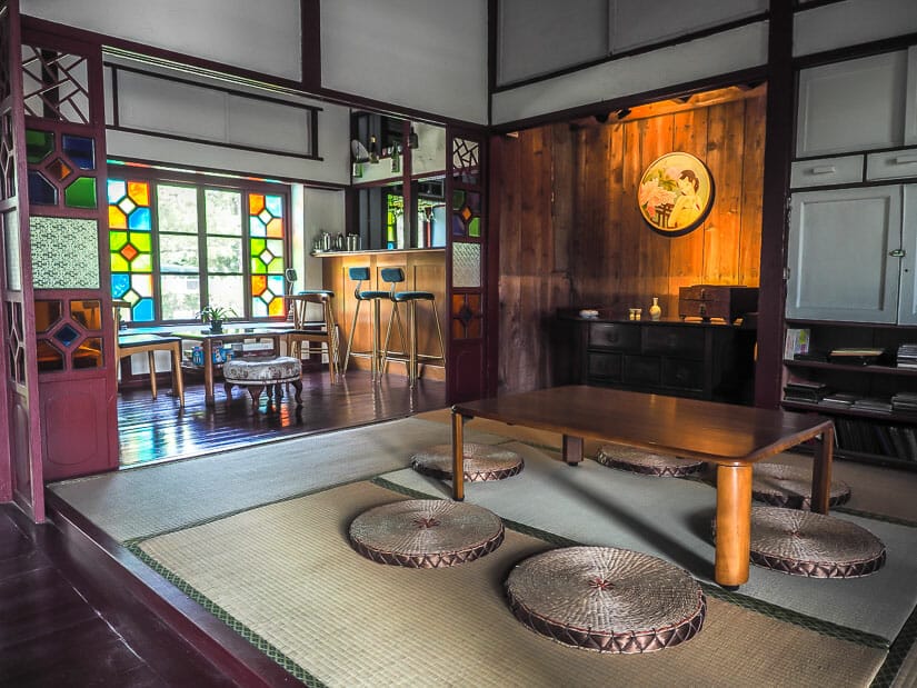 Inside a guesthouse housed in a Japanese wooden house in Zuoying, Kaohsiung
