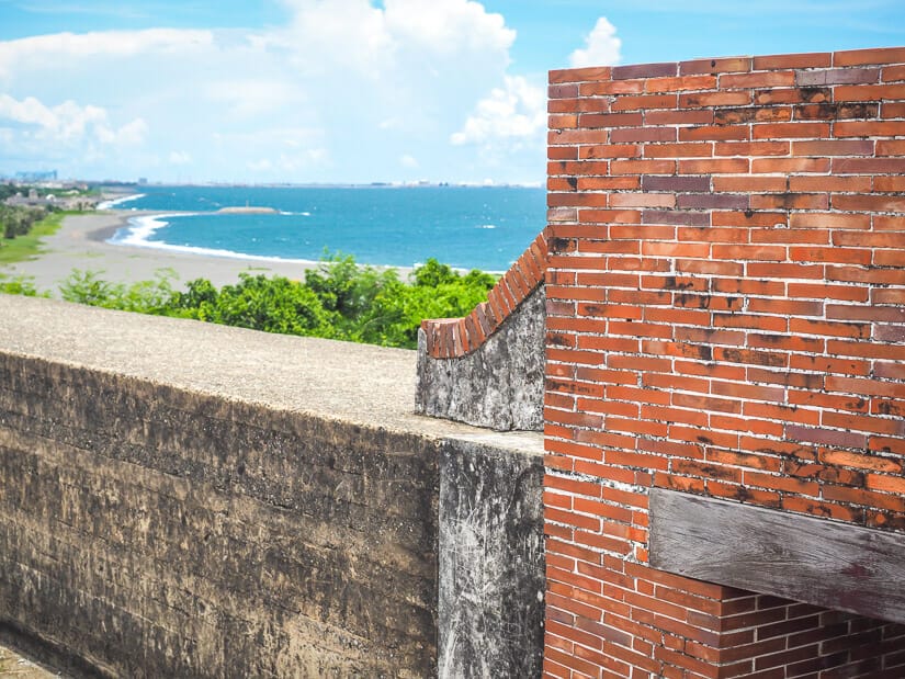 View of Cijin Beach from the red brick walls of Cijin Fort