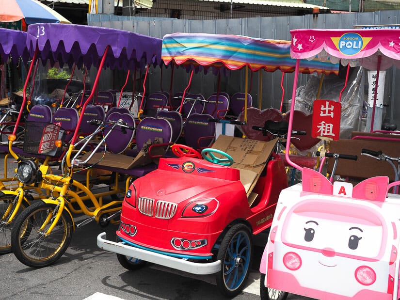 Colorful bicycles for rent on Cijin Island, Kaohsiung