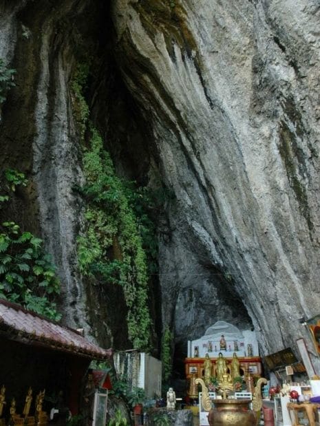 A cave with a temple in it at Baxiandong in Taitung