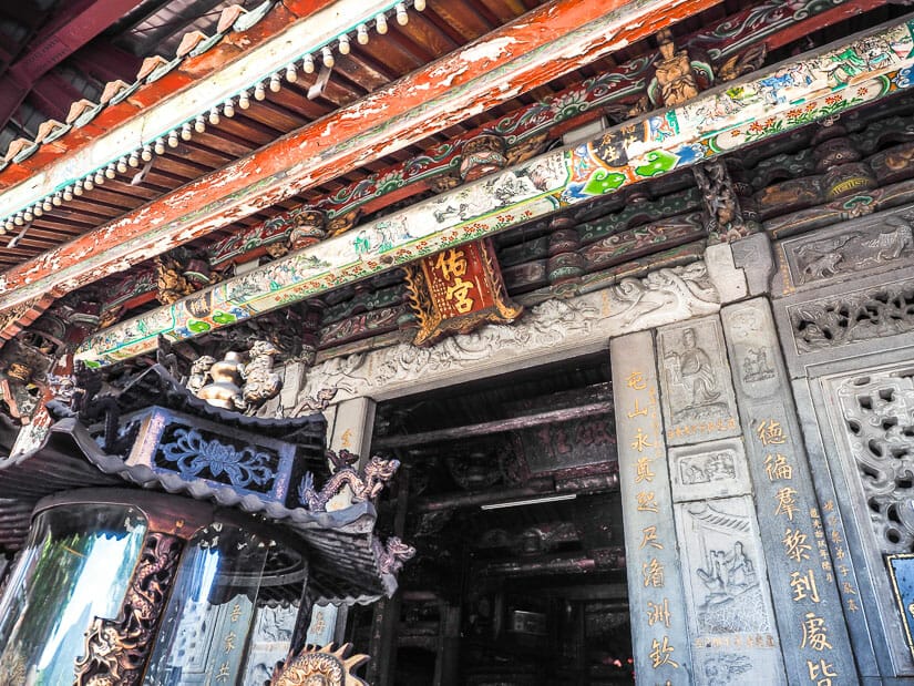 Front of Fuyou temple, one of the most famous temples in Tamsui