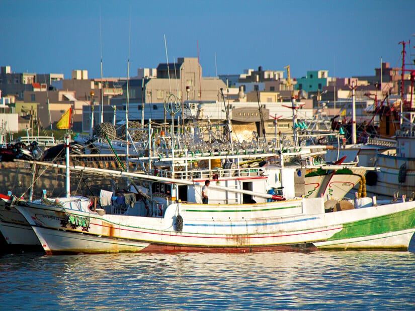 A traditional fishing boat in Magong Harbor, Penghu