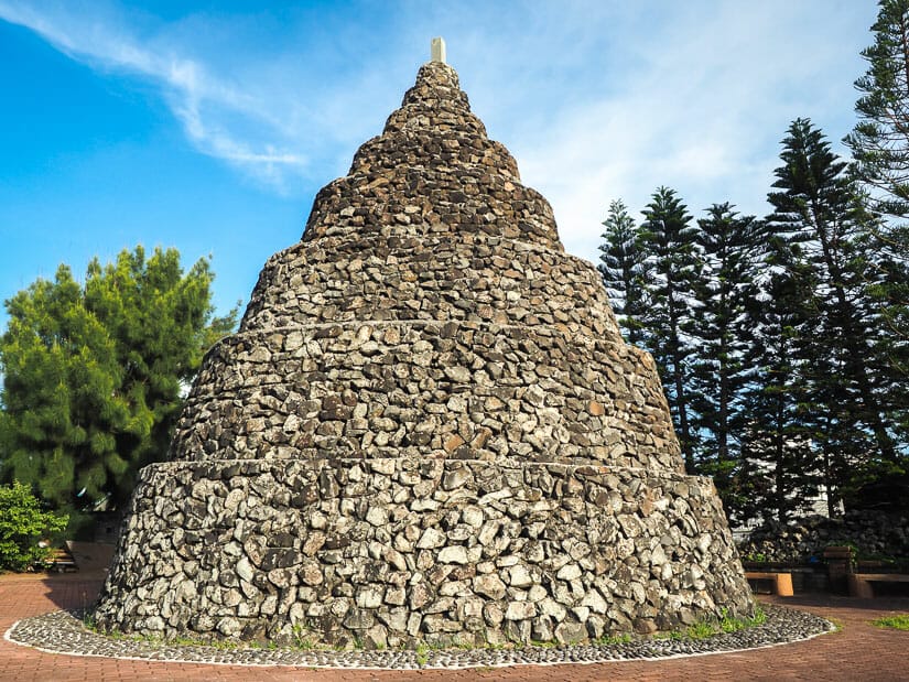 A large stone tower for scaring off evil spirits in Penghu