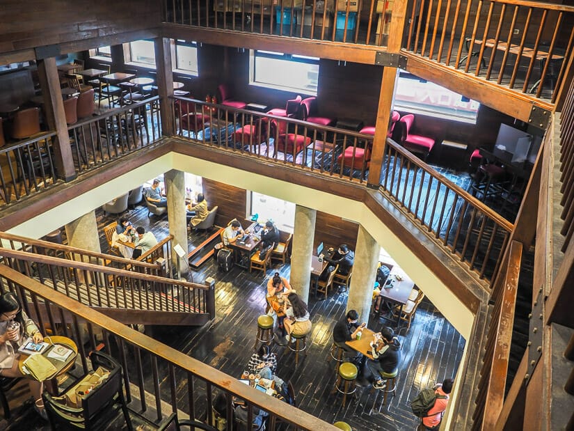 Interior of Starbucks Hanzhong shop in Ximending