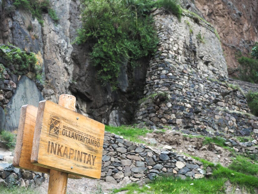 Inka Pintay ruins near Ollantaytambo in Cusco region