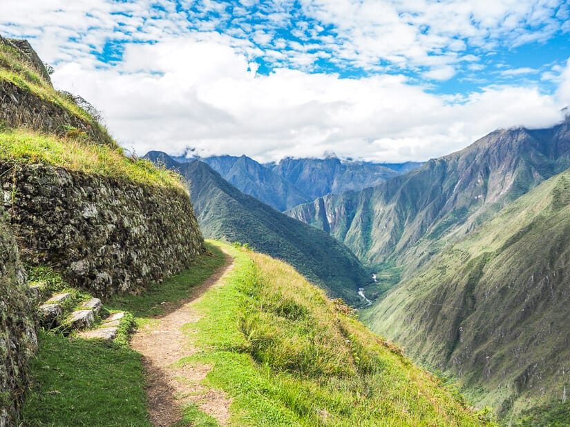 View from the terraces of Intipata on the Inca Trail