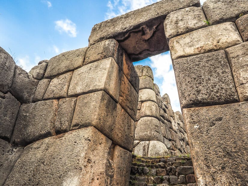 A stone Sun Gate (Inti Punku) at Sacsayhuaman ruins
