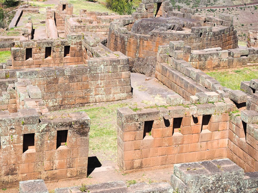 View of the buildings around Intihuatana at Pisac