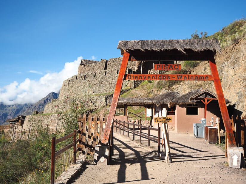 An entrance gate to Pisac ruins