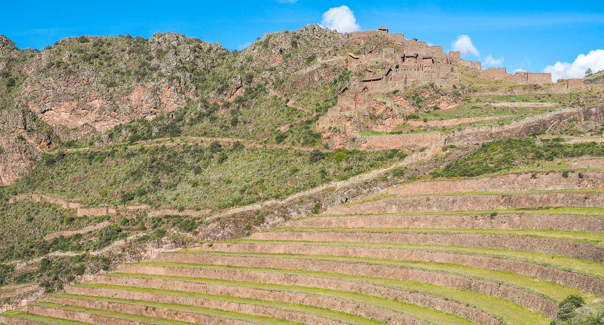 Most famous view of the ruins of Pisac