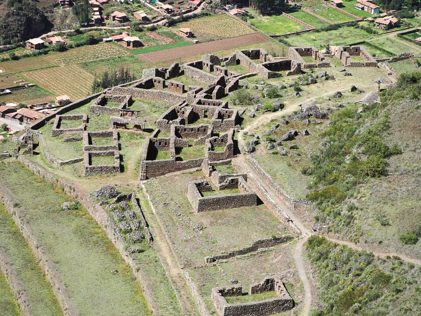 Aerial view of the ruins of Pisaqa Old Town