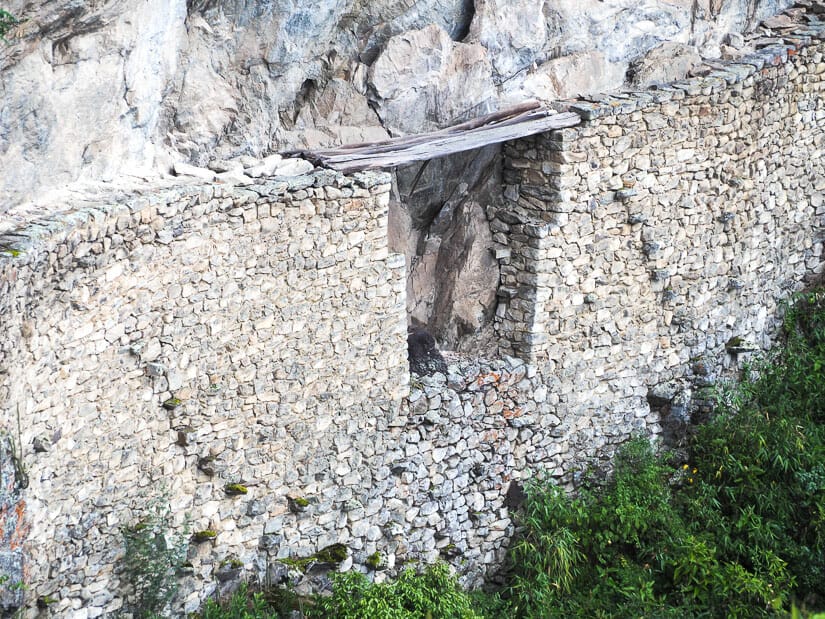 A zoomed in photo of Inca Bridge