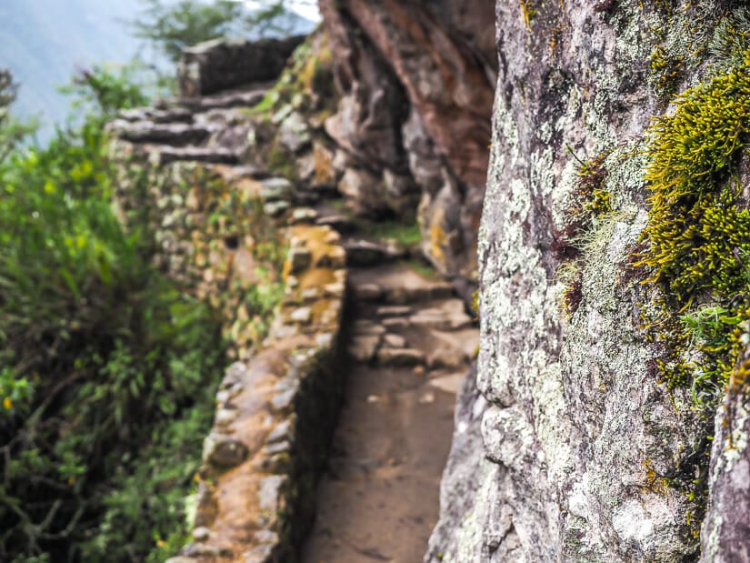 Stone staircase on the Inca Bridge Trail