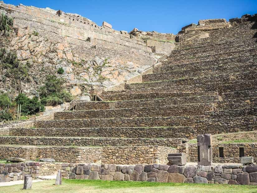 Looking up at the ruins of Ollantaytambo