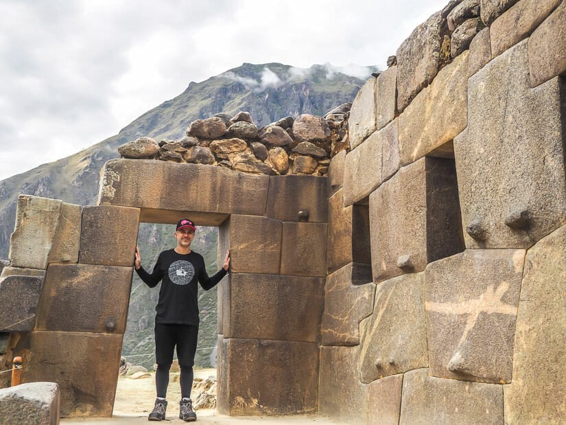 Me standing in the Sun Gate at Ollantaytambo