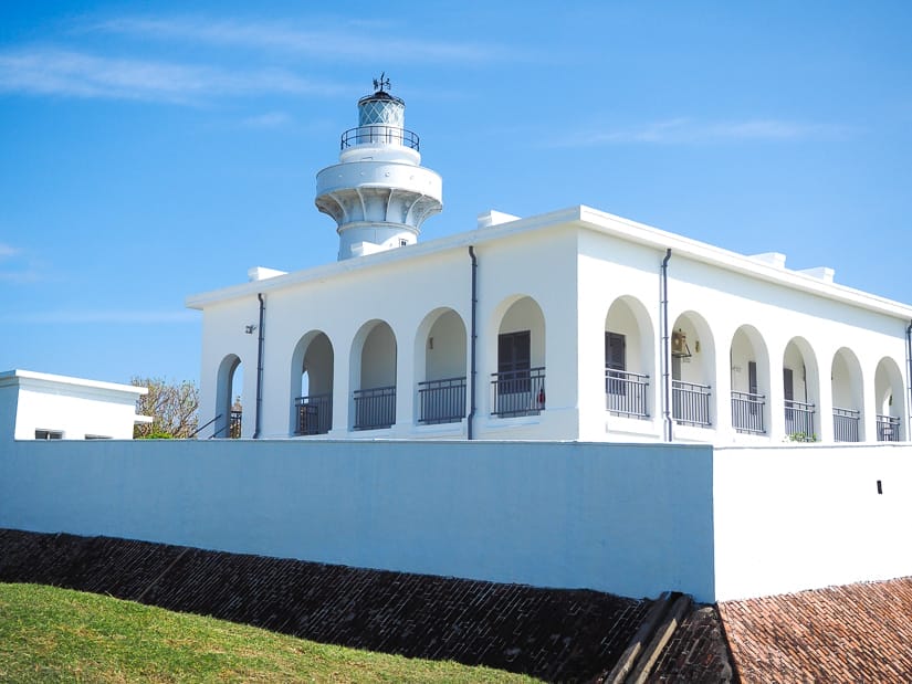 A white walled lighthouse